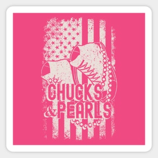 Vintage Chucks and Pearls American Flag Sticker